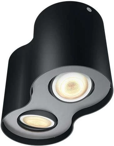 Philips Hue White Ambiance Pillar Spot 2-flammig schwarz