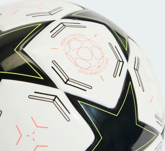 adidas UCL 2024/2025 J350 Group Stage Kids League Fußball white/black/team solar yellow