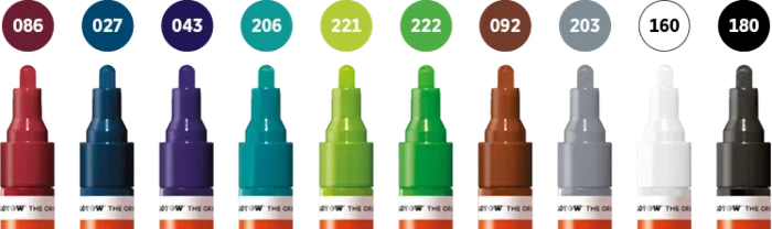 Molotow ONE4ALL 227HS 4mm Acrylmarker Basic-Set 2 sortiert, 10er-Set, Etui