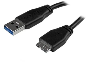 StarTech USB3AUB2MS, Slim-USB-A 3.0 auf USB 3.0 Micro-B Adapterkabel schwarz, 2m