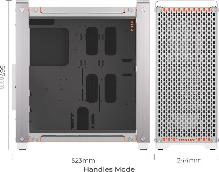 In Win Dubili Titanium Grey DIY Edition, modular, grau, Glasfenster