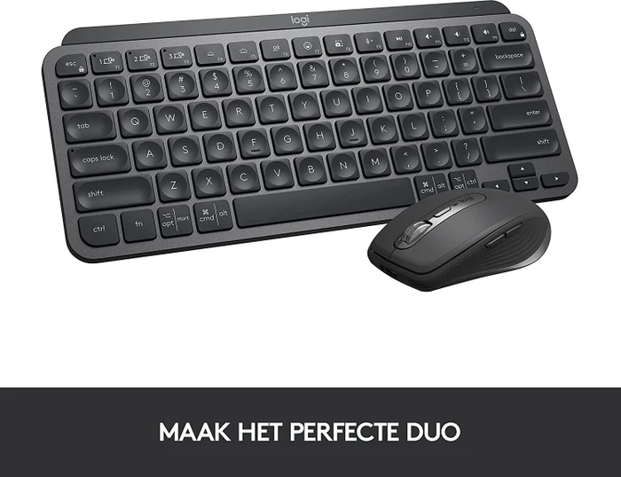 Logitech MX Keys Mini, LEDs weiß, Logi Bolt, Graphite, schwarz, USB/Bluetooth, US