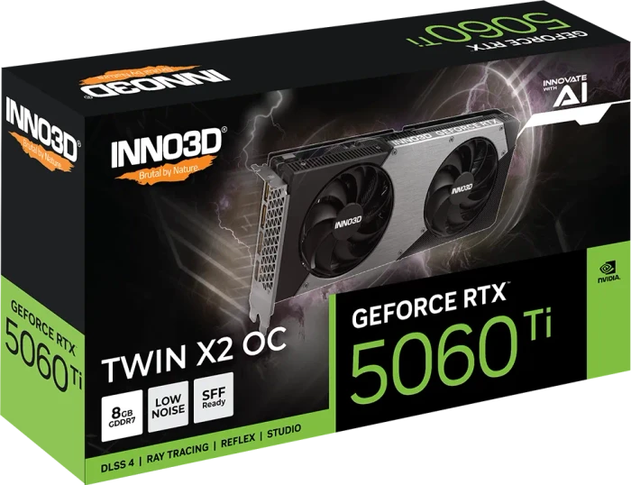 INNO3D GeForce RTX 5060 Ti Twin X2 OC, 8GB GDDR7, HDMI, 3x DP