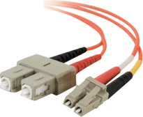 C2G LWL Duplex Kabel, OM1, 2x LC Stecker/2x SC Stecker, 2m, orange