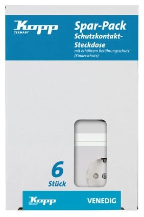 Kopp Venedig Profi-Pack: 6 Steckdose, reinweiß