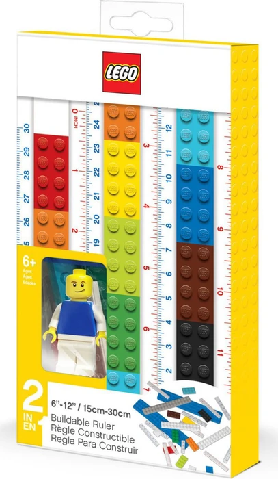 LEGO Zusammenbaubares Lineal 15/30cm 30cm, mit Minifigur, mehrfarbig