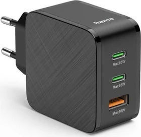 Hama Schnellladegerät 2x USB-C 1x USB-A QC 65W schwarz