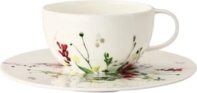Rosenthal Brillance Bone China Fleurs Sauvages Cappuccino-/Teetasse mit Untertasse, 2-tlg.