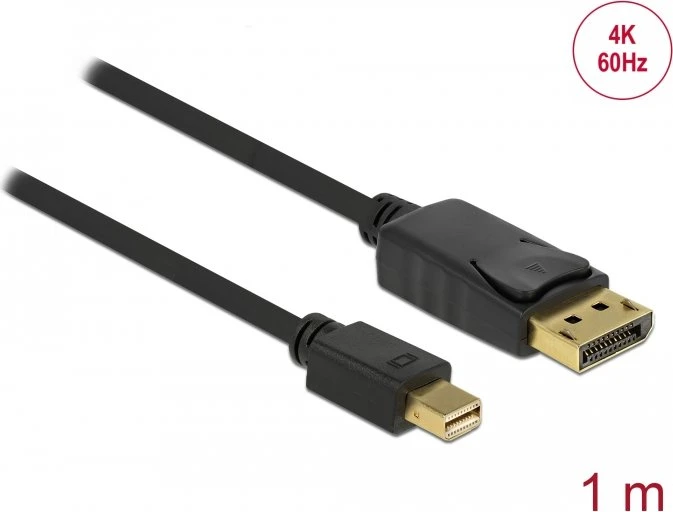 DeLOCK DisplayPort/Mini DisplayPort 1.2 Kabel 4K 60Hz schwarz, 1m