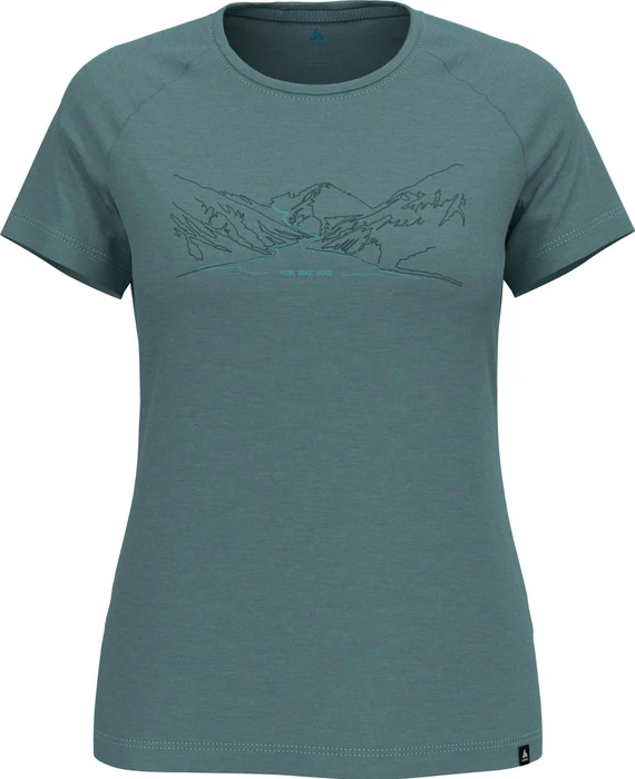 Odlo Ascent Performance Wool 130 Run Bike Hike Funktionsshirt kurzarm arctic melange (Damen)