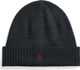 Ralph Lauren Signature Pony Wool Beanie dark granite heather