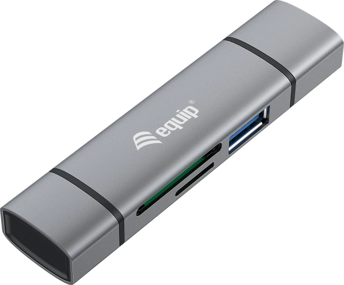 Equip Dual-Slot-Cardreader with 1 Port USB 3.0 Hub, USB 3.0 [Stecker, Multi]