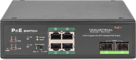 Digitus Professional DN-651 Industrial Railmount Gigabit Switch, 4x RJ-45, 2x SFP, PoE+ (DN-651109)