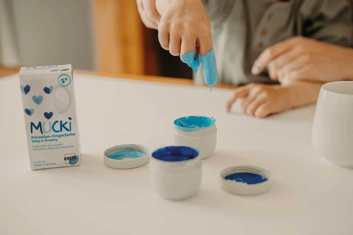 Kreul Mucki Porzellan-Fingerfarbe, himmelblau, 50ml, 2er-Set