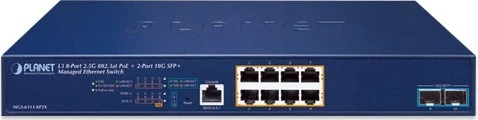 Planet MGS-6311 Rackmount 2.5G Managed Switch, 8x RJ-45, 2x SFP+, 150W PoE+