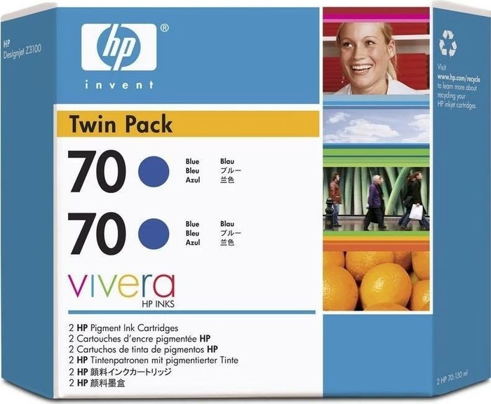 HP Tinte 70 blau, 2er-Pack