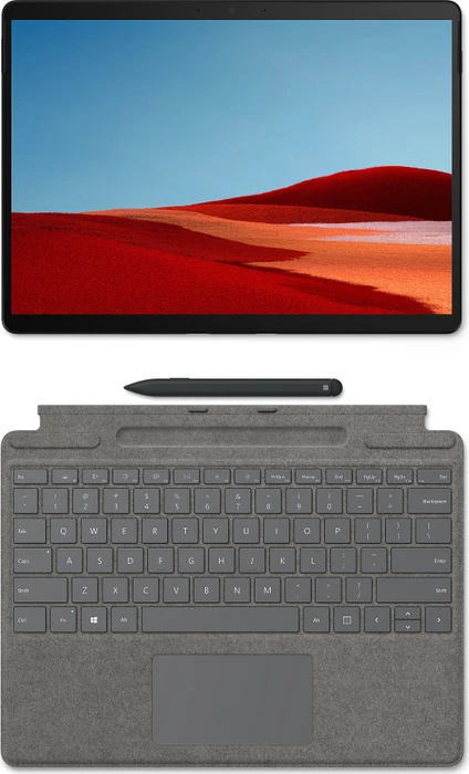 Microsoft Surface Pro X, Mattschwarz, SQ1, 16GB RAM, 256GB, LTE, Business, Surface Pro X Signature Keyboard Platingrau, Surface Slim Pen Bundle