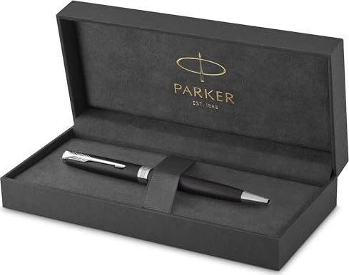 Parker Sonnet Matte Black Lacquer CT Kugelschreiber schwarz/palladium trim, Geschenkbox