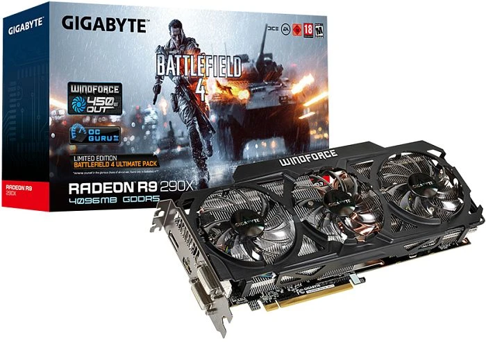 GIGABYTE Radeon R9 290X Windforce 3X OC Battlefield 4 Edition, 4GB GDDR5, 2x DVI, HDMI, DP