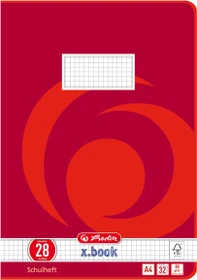 Herlitz x.book Schulheft, A4, Lineatur 28, 32 Blatt