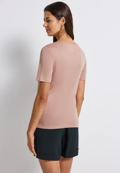 Street One Herzausschnitt T-Shirt kurzarm faded rose (Damen)