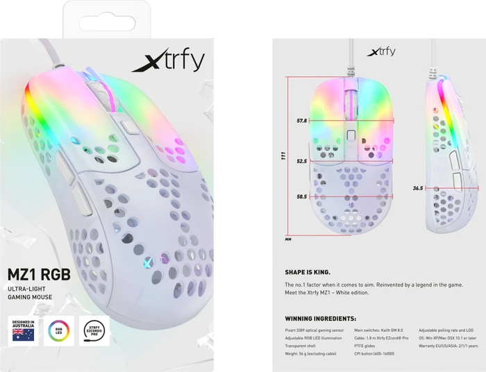 Xtrfy MZ1 "Zy's Rail" weiß, USB