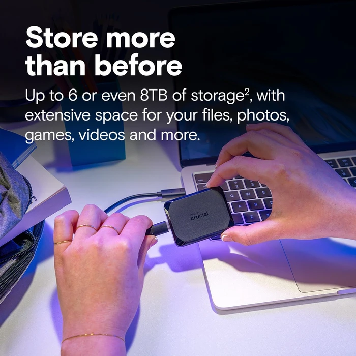 Crucial X10 Portable SSD, schwarz, 4TB, USB-C 3.2