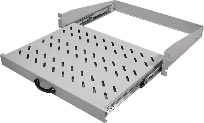 LogiLink 19" Fachboden Befestigung vorne, RAL 7035, 450mm Einbautiefe, 2HE