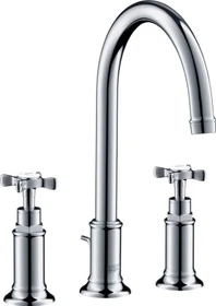 Hansgrohe Axor Montreux 3-Loch Waschbeckenarmatur 180 mit Kreuzgriffen und Ablauffernbedienung chrom