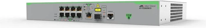 Allied Telesis CentreCOM FS980M Desktop Managed Switch, 8x RJ-45, 1x RJ-45/SFP