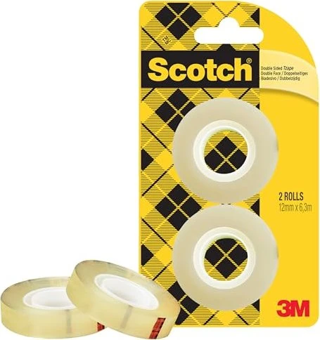 Scotch doppelseitiges Klebeband 12,0 mm x 6,3 m, 2 Rollen