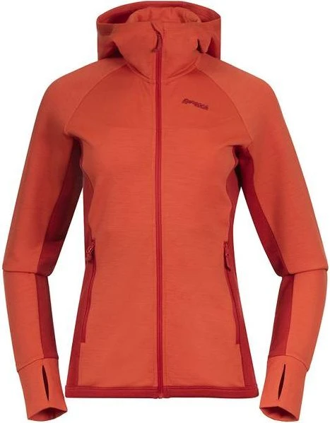 Bergans Cecilie Wool Hood Funktionsjacke energy red/red leaf (Damen)