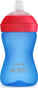 Philips Avent SCF802/01 My Grippy Trinkbecher mit hartem Trinkschnabel, 9+M, 300ml, blau/rot