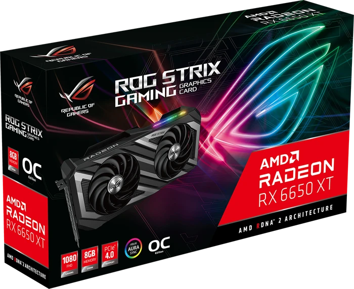 ASUS ROG Strix Radeon RX 6650 XT Dual OC, ROG-STRIX-RX6650XT-O8G-GAMING, 8GB GDDR6, HDMI, 3x DP