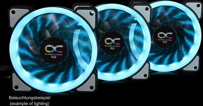 Alphacool Eiszyklon Aurora LUX Digital RGB, LED-Steuerung, Fernbedienung, 120mm, 3er-Pack