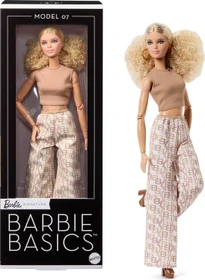 Mattel Barbie - Basics - Modell 7 mit blonden Haaren in weißer Hose mit goldenem Print