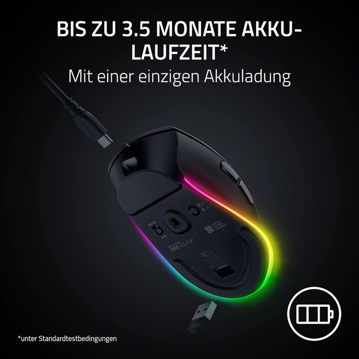 Razer Pro Click V2 Wireless Mouse, schwarz, USB/Bluetooth