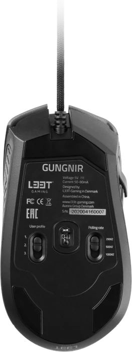 L33T-Gaming Gungnir Gaming Mouse schwarz, USB