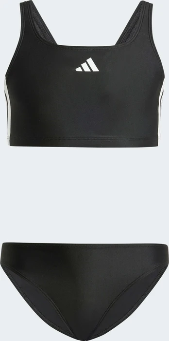 adidas 3-Sreifen V-Back Bikini-Set schwarz/weiß (Junior)