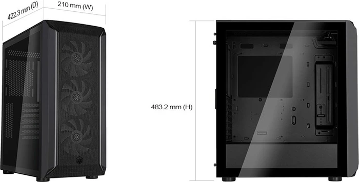 SilverStone Fara 511Z, schwarz, Glasfenster