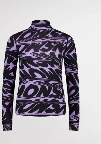 Mons Royale Cascade Merino Base Layer Funktionsshirt langarm signal lost lupin (Damen)