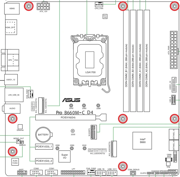 ASUS Pro B660M-C D4-CSM (Intel 1700)