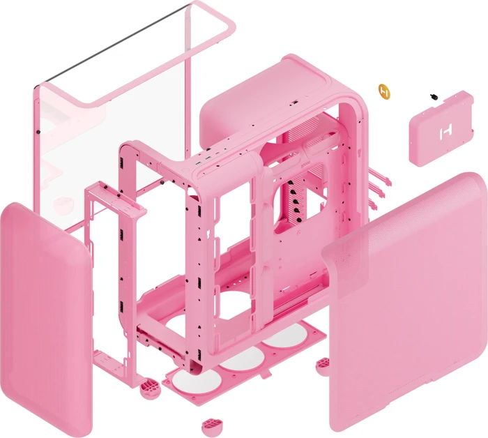 Hyte X50 Strawberry Milk, rosa, Glasfenster