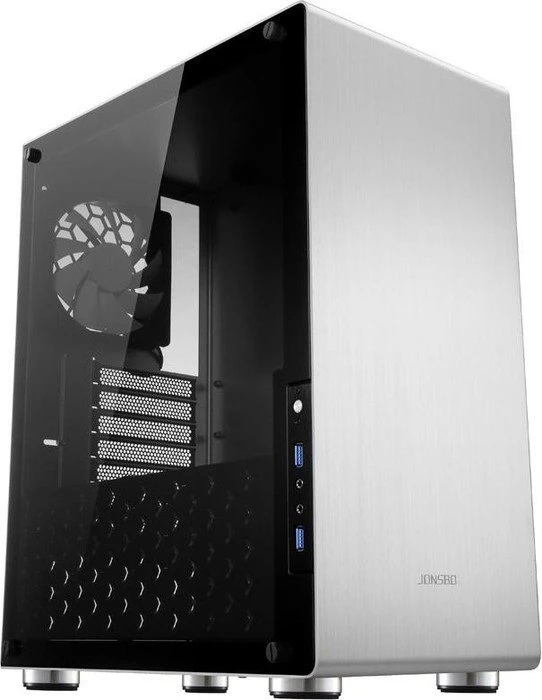 Jonsbo U4, silber, Glasfenster