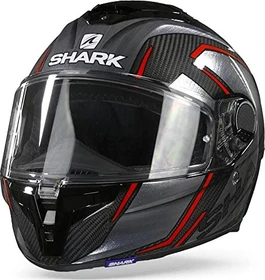 Shark Spartan GT Carbon Kromium grau/rot