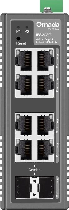 TP-Link Omada IES Industrial Railmount Gigabit Smart Switch, 6x RJ-45, 2x RJ-45/SFP