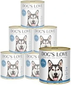 PetCo Dog's Love Classic Fisch mit Amaranth, Karotte und Löwenzahn, 4.80kg (6x 800g)