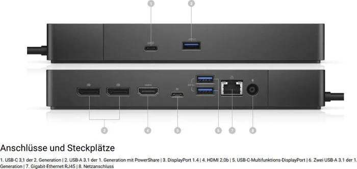 Dell Performance Dock WD19DCS, USB-C 3.1 [Stecker]