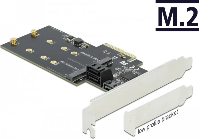 DeLOCK 3x SATA, 2x M.2 SATA, PCIe 3.0 x4