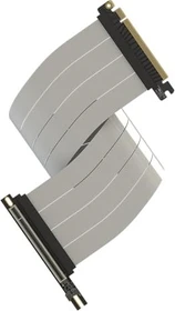 LinkUP AVA5 v4 ITX Armour Riser Kabel, rechts gerichtet, gewinkelt, PCIe 5.0, 500mm, weiß